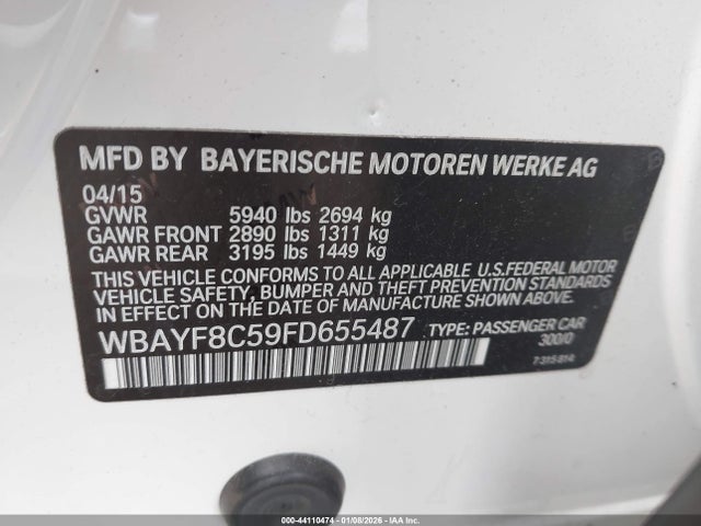 2015 BMW 750LI WBAYF8C59FD655487 Photo 8