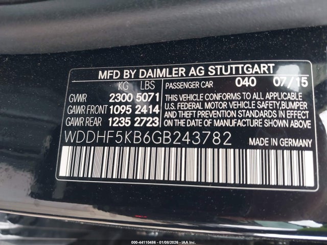 WDDHF5KB6GB243782 Mercedes-Benz E 350