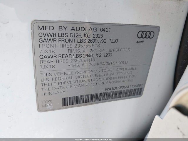 2021 AUDI Q3 WA1DECF35M1130081 Photo 8