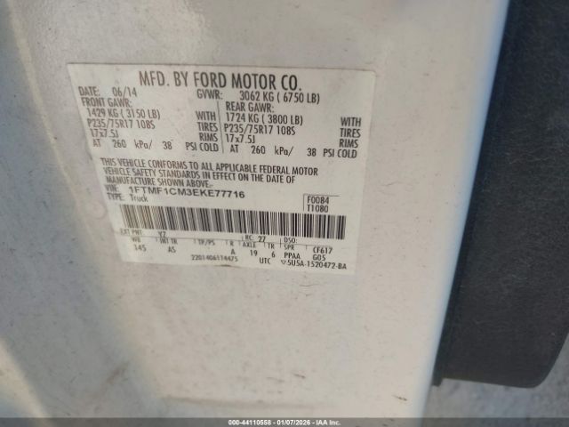 2014 FORD F-150 1FTMF1CM3EKE77716 Photo 8