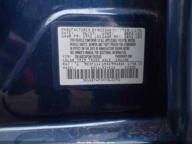 Nissan SENTRA SV 2017 3N1AB7AP3HY360595 Image 9