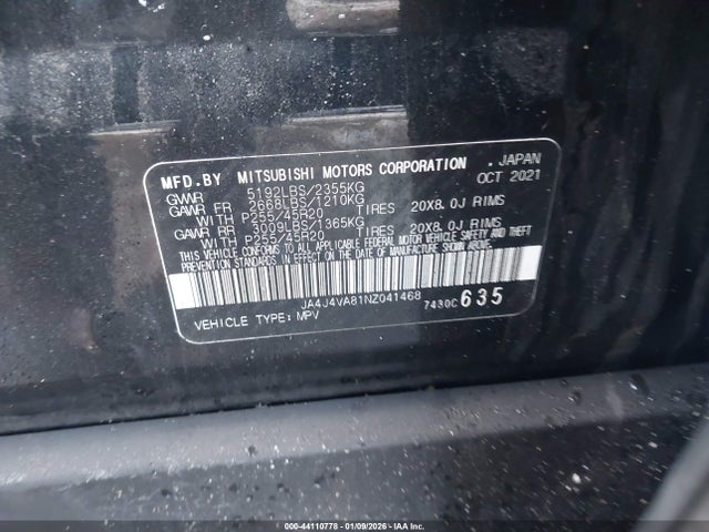 2022 MITSUBISHI OUTLANDER JA4J4VA81NZ041468 Photo 8