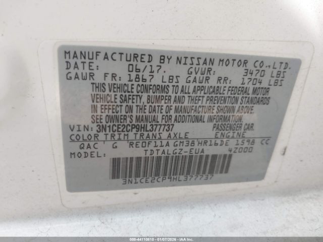 2017 NISSAN VERSA NOTE 3N1CE2CP9HL377737 Photo 8