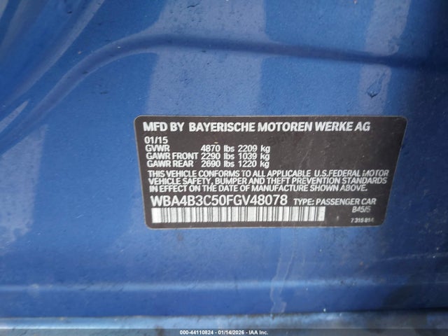 2015 BMW 435I GRAN COUPE WBA4B3C50FGV48078 Photo 8