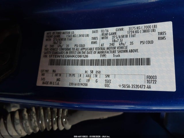 2017 FORD F-150 1FTEW1EG9HKC06126 Photo 8