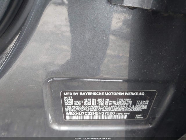 Aukcja sprzedaży 2017 Bmw X1 Sdrive28i, vin: WBXHU7C32H5H37520, numer aukcji: 44110920