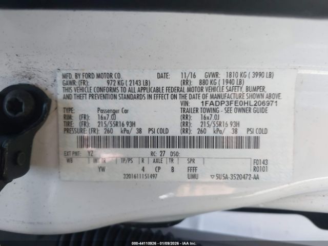 2017 FORD FOCUS 1FADP3FE0HL206971 Photo 8