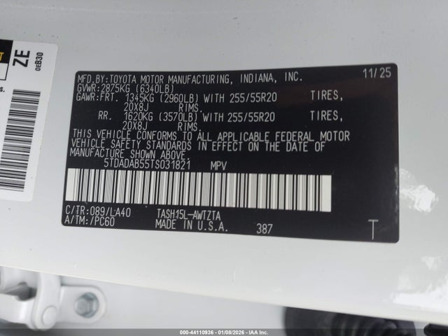 5TDADAB55TS031821 Toyota Grand Highlander Hybrid Max Platinum