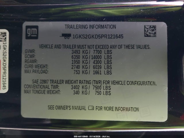 Продаж на аукціоні авто 2023 Gmc Yukon Xl 4wd Slt, vin: 1GKS2GKD5PR121645, номер лоту: 44110949