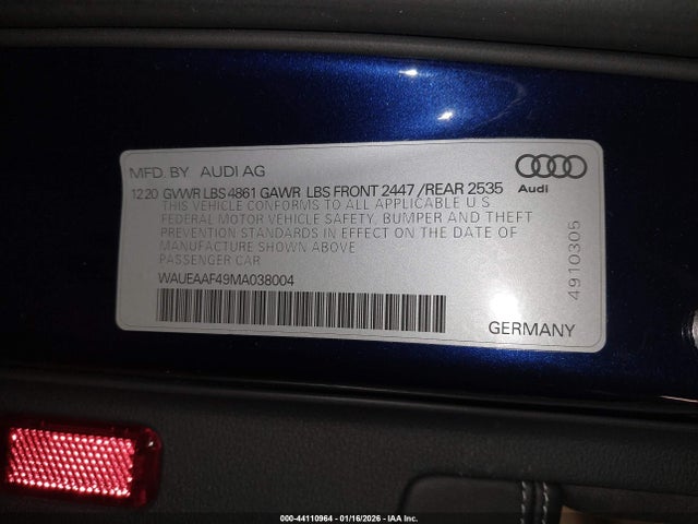 2021 AUDI A4 WAUEAAF49MA038004 Photo 8