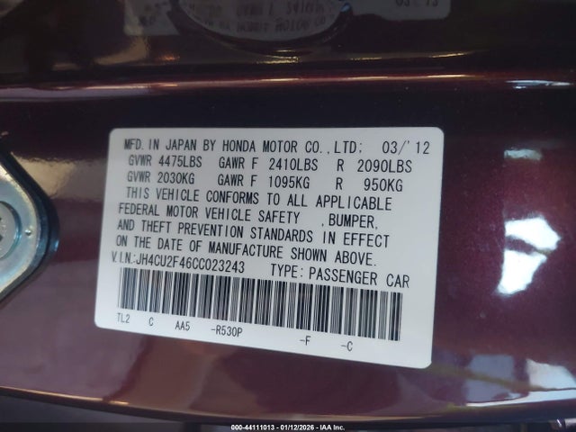 2012 ACURA TSX JH4CU2F46CC023243 Photo 8