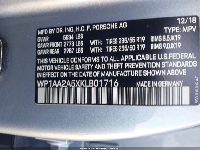 2019 PORSCHE MACAN WP1AA2A5XKLB01716 Photo 8