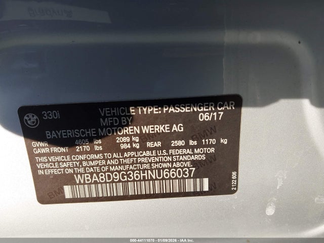 WBA8D9G36HNU66037 BMW 330i Xdrive
