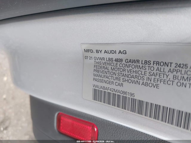 Продаж на аукціоні авто 2021 Audi A4 Premium 40 Tfsi Quattro S Tronic, vin: WAUABAF42MA086195, номер лоту: 44111169