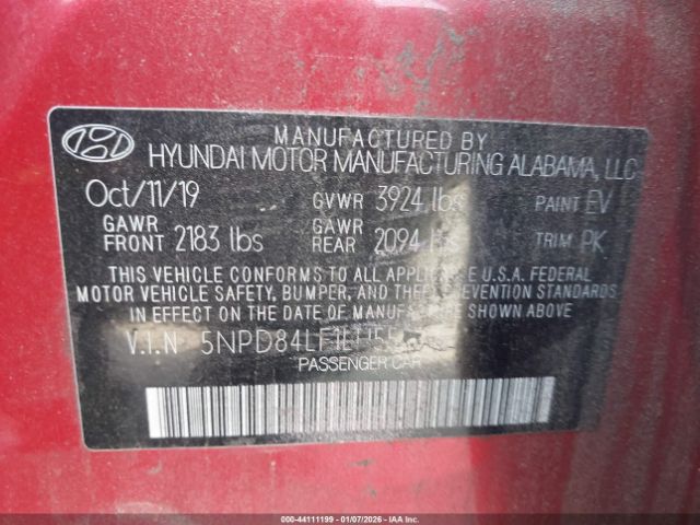 2020 HYUNDAI ELANTRA 5NPD84LF1LH552518 Photo 8