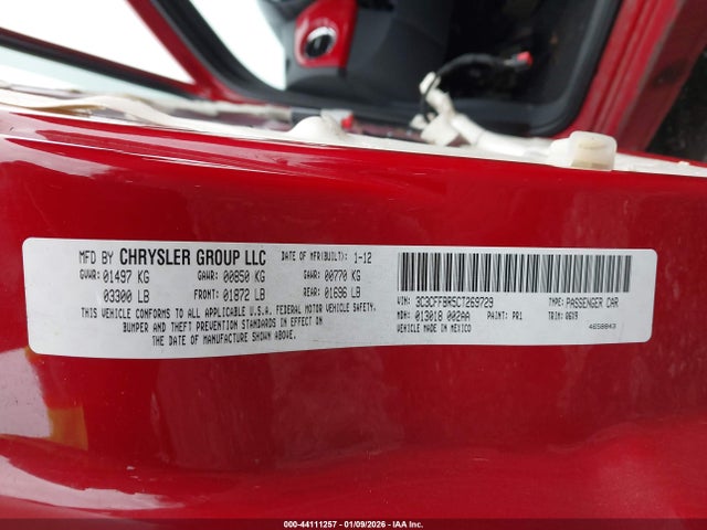 2012 FIAT 500 3C3CFFBR5CT269729 Photo 8