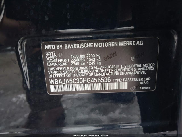WBAJA5C30HG456536 BMW 530I
