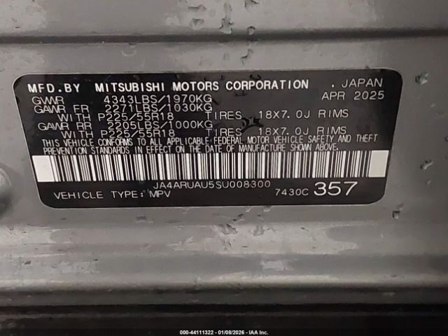 2025 MITSUBISHI OUTLANDER SPORT JA4ARUAU5SU008300 Photo 8