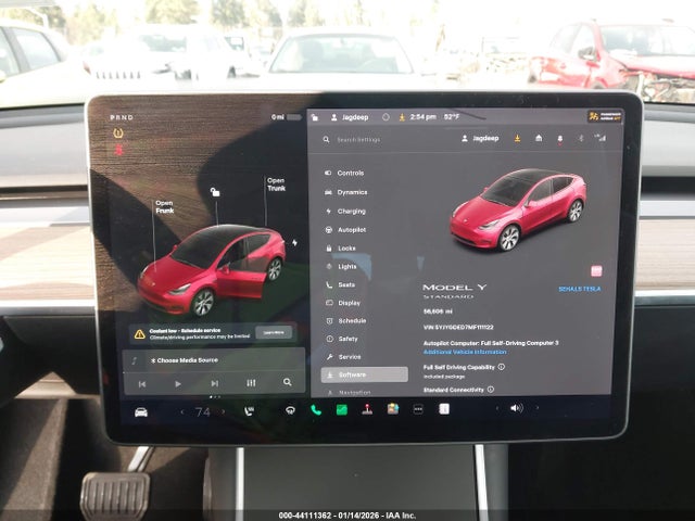 5YJYGDED7MF111122 Tesla Model Y Standard Range Rear-wheel Drive
