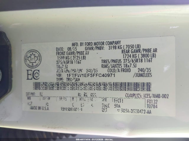 Ford F-150 Xlt 2015 1FTFW1EF5FFC40971 Image 9