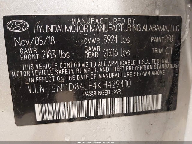 Hyundai ELANTRA SEL 2019 5NPD84LF4KH429410 Image 9