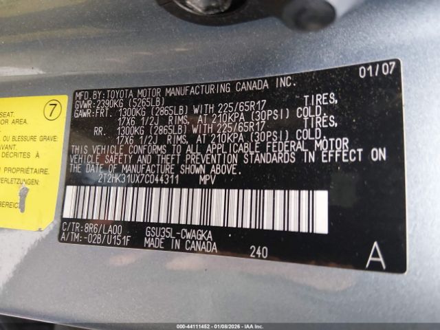 2007 LEXUS RX 350 2T2HK31UX7C044311 Photo 8