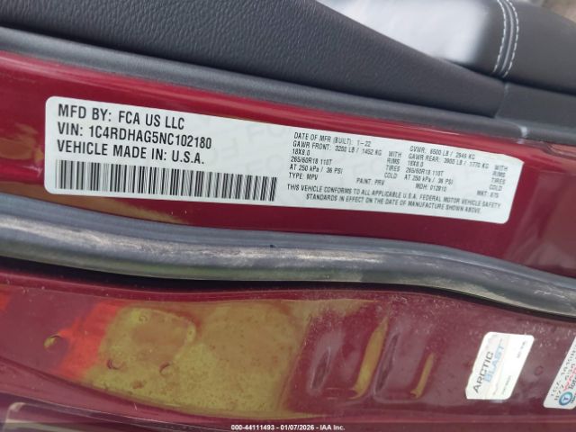 2022 DODGE DURANGO 1C4RDHAG5NC102180 Photo 8