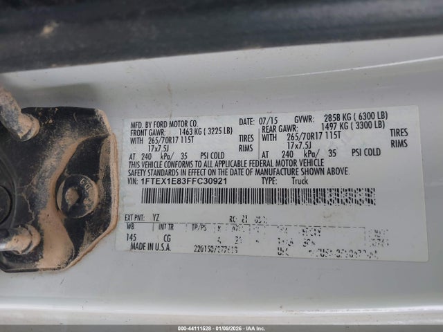 Ford F-150 Xl 2015 1FTEX1E83FFC30921 Image 9
