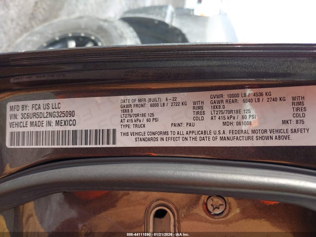 3C6UR5DL2NG325090 RAM 2500 Big Horn 4x4 6&#039;4 Box