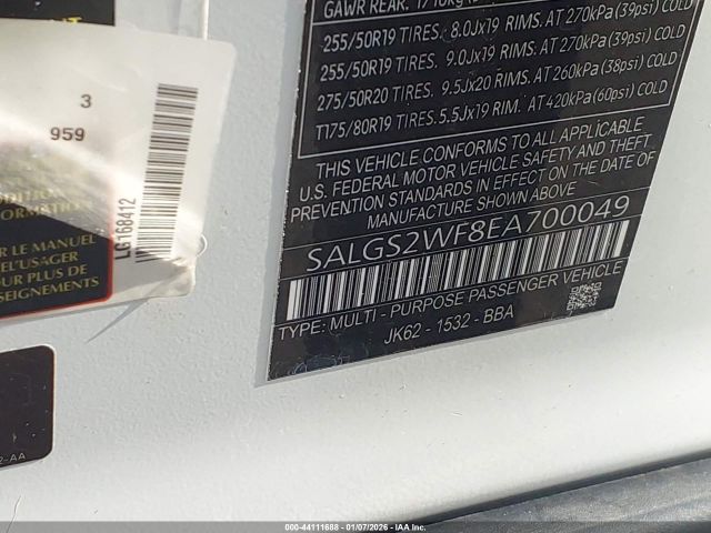 2014 LAND ROVER RANGE ROVER SALGS2WF8EA700049 Photo 8