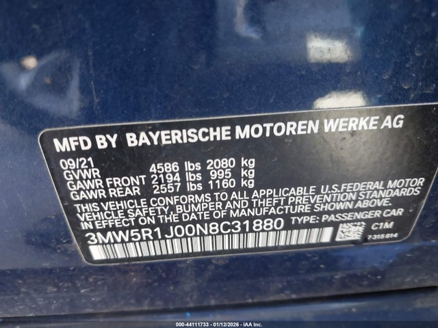 3MW5R1J00N8C31880 BMW 330I