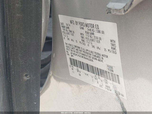 Ford EDGE SE 2014 2FMDK3GC9EBA62205 Image 9
