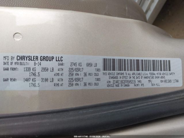 2015 CHRYSLER TOWN & COUNTRY 2C4RC1BG3FR505219 Photo 8