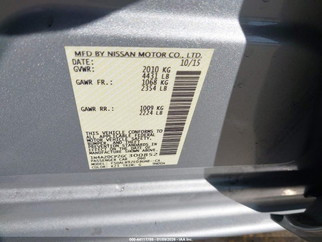 1N4AZ0CP2GC300852 Nissan LEAF S