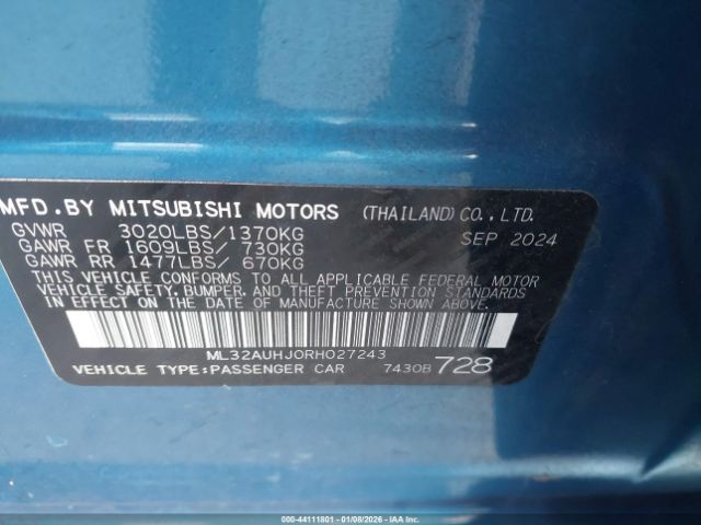 2024 MITSUBISHI MIRAGE ML32AUHJ0RH027243 Photo 8