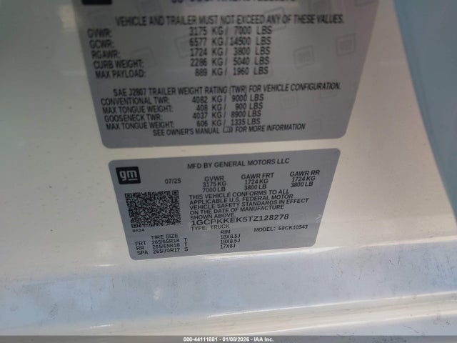 1GCPKKEK5TZ128278 Chevrolet Silverado 1500