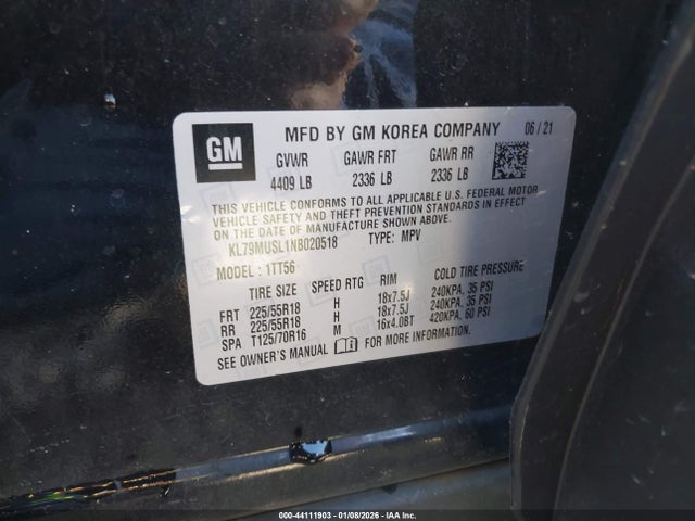 2022 CHEVROLET TRAILBLAZER KL79MUSL1NB020518 Photo 8