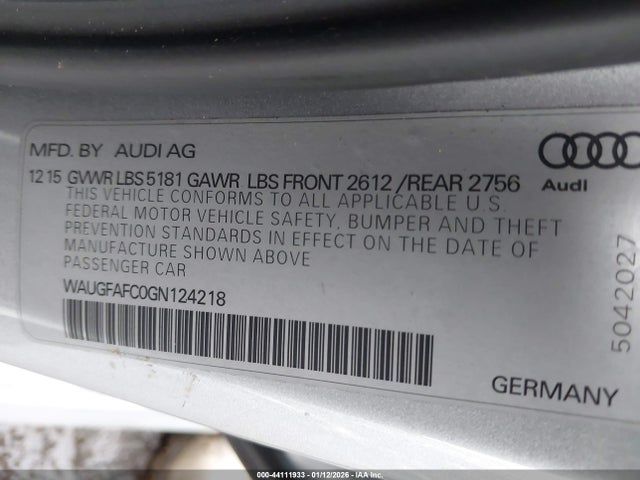 2016 AUDI A6 WAUGFAFC0GN124218 Photo 8