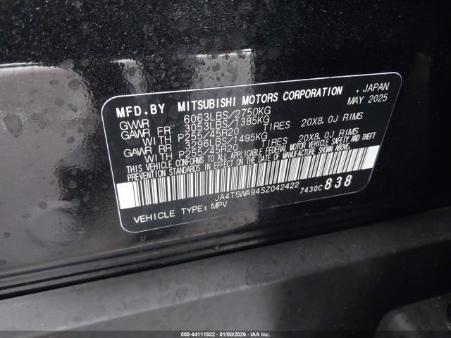 2025 MITSUBISHI OUTLANDER PHEV JA4T5WA94SZ042422 Photo 8
