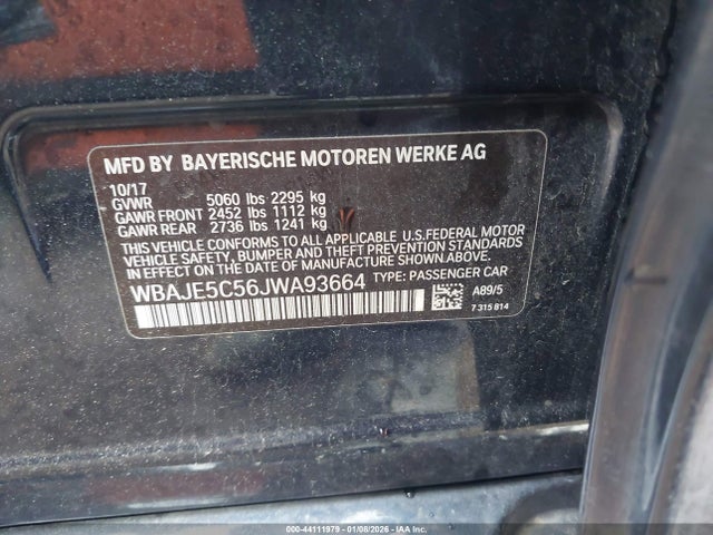 Продажа на аукционе авто 2018 Bmw 540i, vin: WBAJE5C56JWA93664, номер лота: 44111979