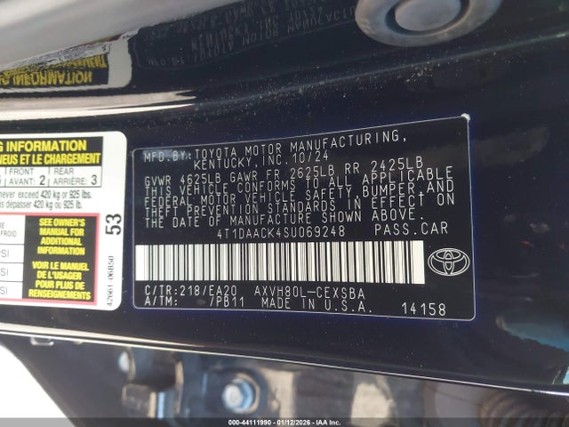 Toyota CAMRY SE 2025 4T1DAACK4SU069248 Image 9