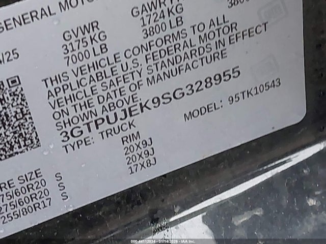 Продажа на аукционе авто 2025 Gmc Sierra 1500 4wd  Short Box Elevation With 3vl, vin: 3GTPUJEK9SG328955, номер лота: 44112034