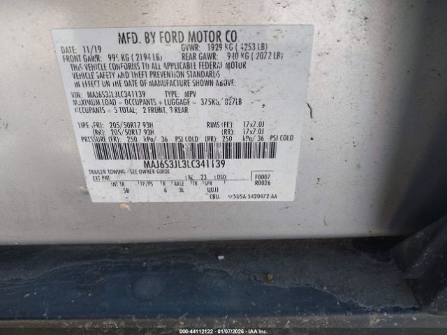 2020 FORD ECOSPORT MAJ6S3JL3LC341139 Photo 8