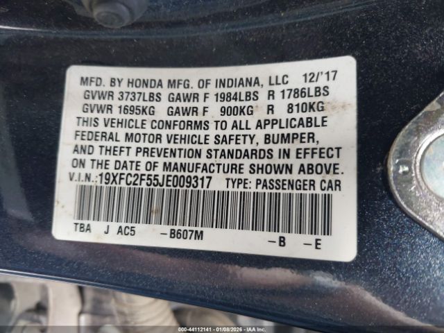 2018 HONDA CIVIC 19XFC2F55JE009317 Photo 8