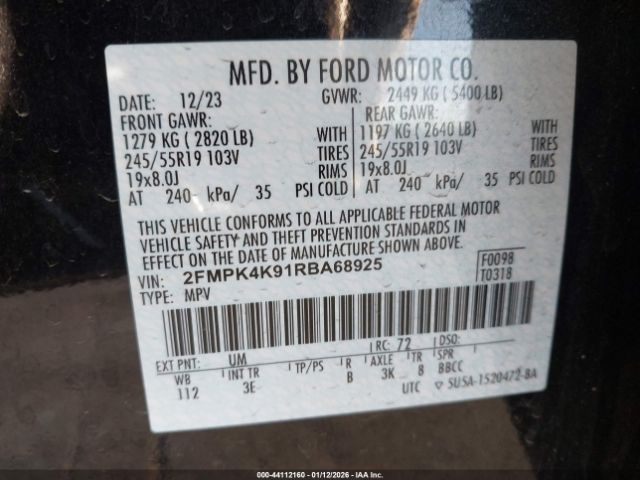 2024 FORD EDGE 2FMPK4K91RBA68925 Photo 8