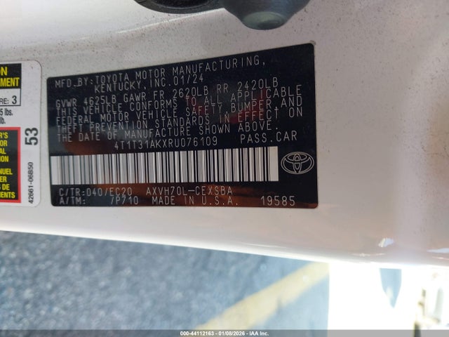 4T1T31AKXRU076109 Toyota Camry Hybrid Se Nightshade