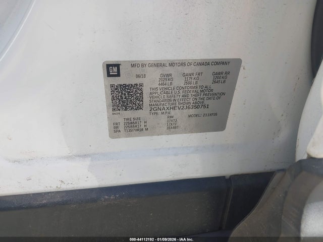 2GNAXHEV2J6350751 Chevrolet EQUINOX LS