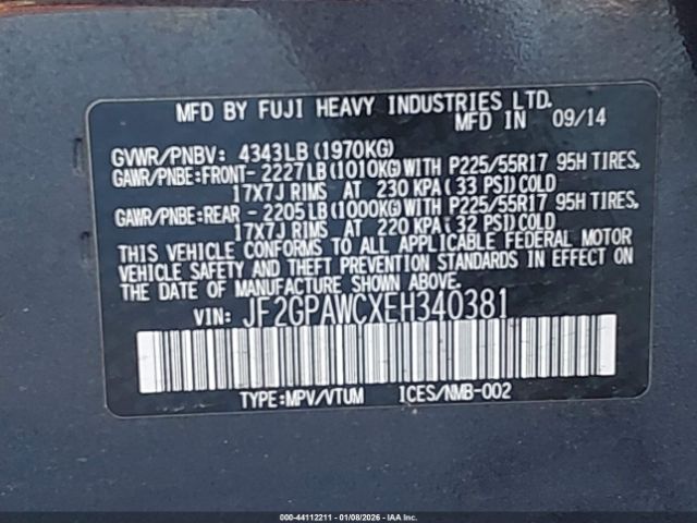 2014 SUBARU XV CROSSTREK JF2GPAWCXEH340381 Photo 8