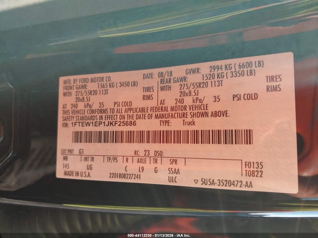 Ford F-150 Xlt 2018 1FTEW1EP1JKF25686 Image 9