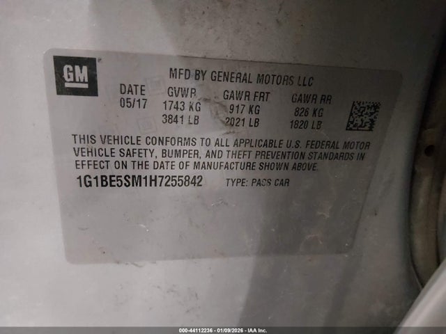 2017 CHEVROLET CRUZE 1G1BE5SM1H7255842 Photo 8